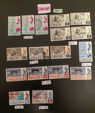 Gibraltar Queen Elizabeth II 1960-62 Stamps Mix Off Paper