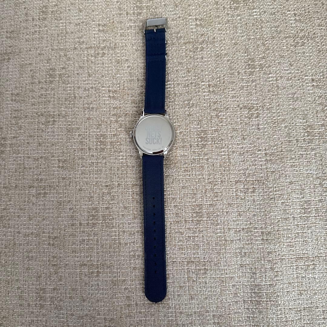 NOAH TIMEX Watch Turtle Character White/Navy Nylon Band Used image 3