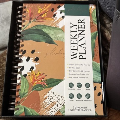 PLANBERRY Weekly Planner Large Premium Undated Calendar Life Organizer Spiral 