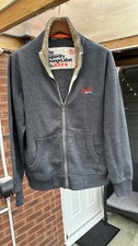 SUPERDRY MEN ZIP FULL JUMPER COAT BLUE XXL JUMPER 2XL