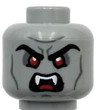 Lego New Minifigure Light Bluish Gray Minifigure Head Dual Sided Black Eyebrows