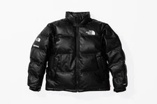 Men's Nuptse Mountain Style Fit Unisex Full-Black Genuine Leather Puffer Jacket