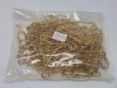 Bulk 100 pcs Gold Brass Kilt Pins 2'' Jewelry Brooch Pin Backs 5 Loops for Charms