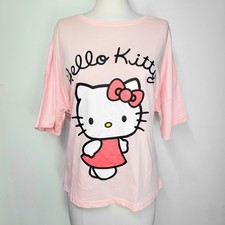 Hello Kitty Size L NEW T-Shirt Genuine Sanrio Light Pink Short Sleeve Nightshirt