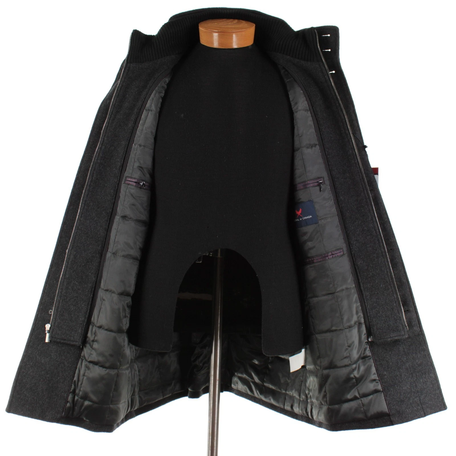 Cardinal of Canada NWT Wool Blend Car Coat w/ Removable Bib Size 44R In Charcoal - product detail image 10