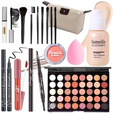 Makeup Set Full Kit for Girls  Women   Eyeshadow, Lip Gloss, Brushes  Bag