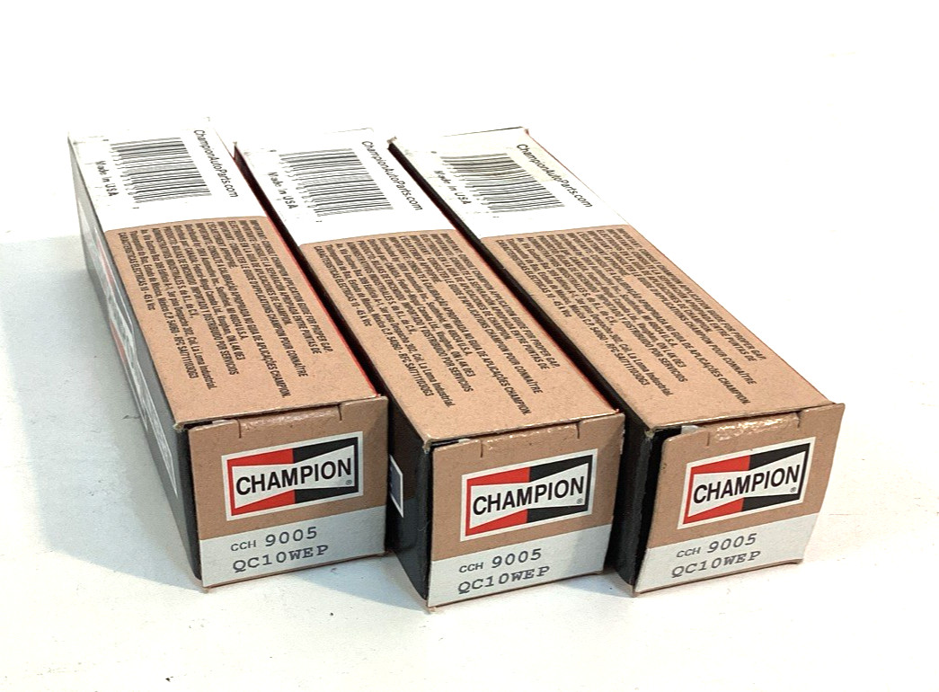 3 PACK Champion Spark Plug 9005 QC10WEP Iridium 25hp-250hp