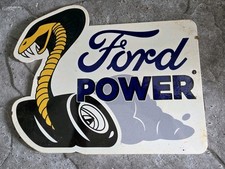 Vintage Ford Cobra Power Dealer Porcelain Dealership Sign 12 X 10