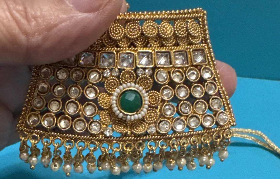 Rectangular Shaped Kundan Necklace With Rhineston… - image 10