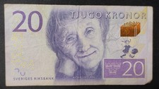 Sweden 20 Kronor banknote from 2015, Pick-69, circulated