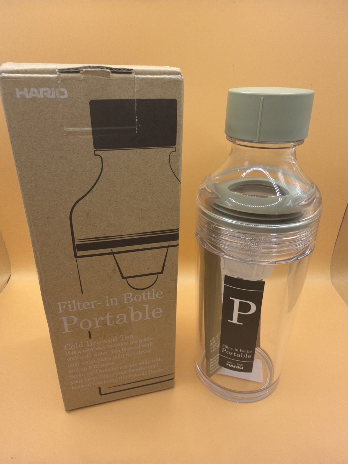 Hario Cold Brew Tea Portable Bottle, 160ml, Smoky Green