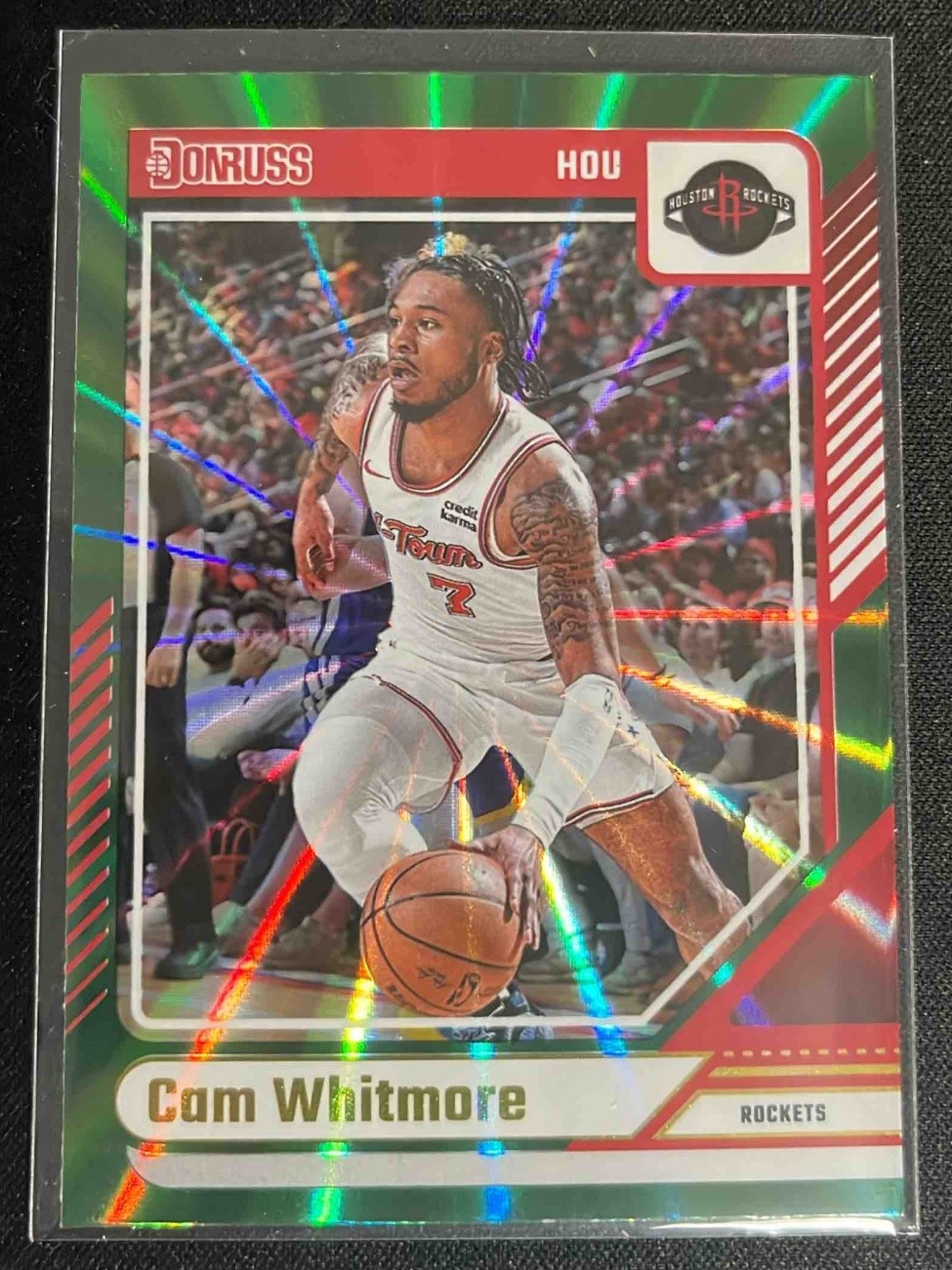 2024-25 Panini Donruss Cam Whitmore #167 Holo Green Laser Rockets