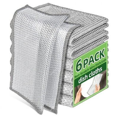 Metal Dish Cloth, No Scratches and No Odor, Multipurpose Wire Dishwashing Rag