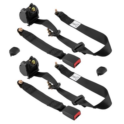 2x Automatik 3-Punkt Sicherheitsgurt Universal Beckengurt mit E Prüfug