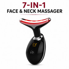 7-in-1 Face Neck Massager LED Skin Care Anti Aging Heat Vibration Facial Tool
