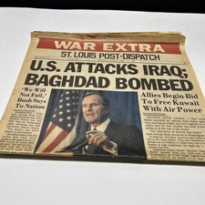 January 17 1991 St Louis Post-Dispatch U.S. Attacks Iraq Desert Storm Gulf War