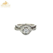 Women's Diamond Wedding Set 1.03 CTW 18K White Gold PBR113890 