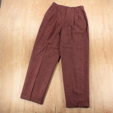 vtg 90s LIZ CLAIBORNE Collection lined plaid wool pleated dress pants 6 tag