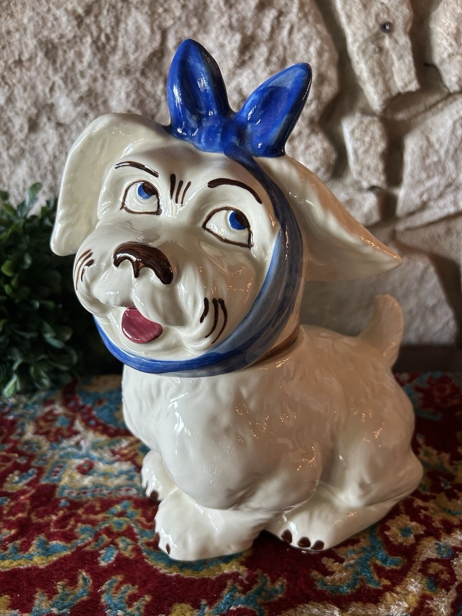 Vintage 1950s Shawnee Pottery Muggsy Toothache Dog Cookie Jar Made