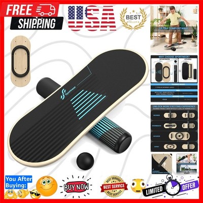 Balance Board 7 Modes Wobble Board with Adjustable Stoppers Exercise Balancin...