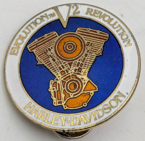 Harley Davidson Motorcycle Biker Vest Lapel Pin Evolution V2 Revolution 1994