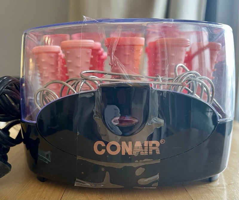 Conair Compact Multi-Size Hot Rollers Pink Coral W/ Clips Pins Pageant Works