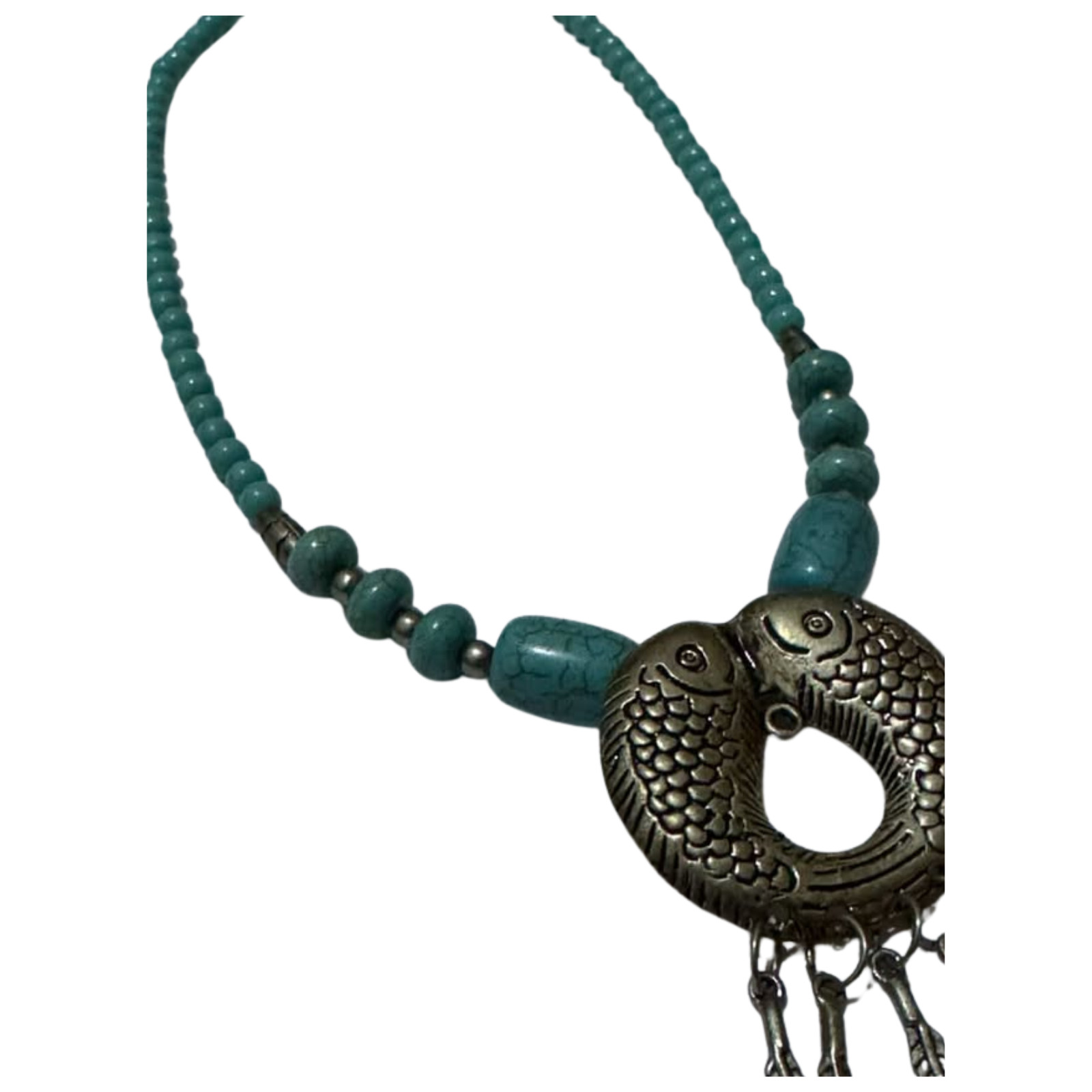 Turquoise Style Beaded Necklace Ethnic Pendant Vintage Boho Tribal Jewelry Unise