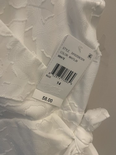 Speechless Girls Size 14 White Dress Faux Wrap Side Tie - Picture 3 of 7