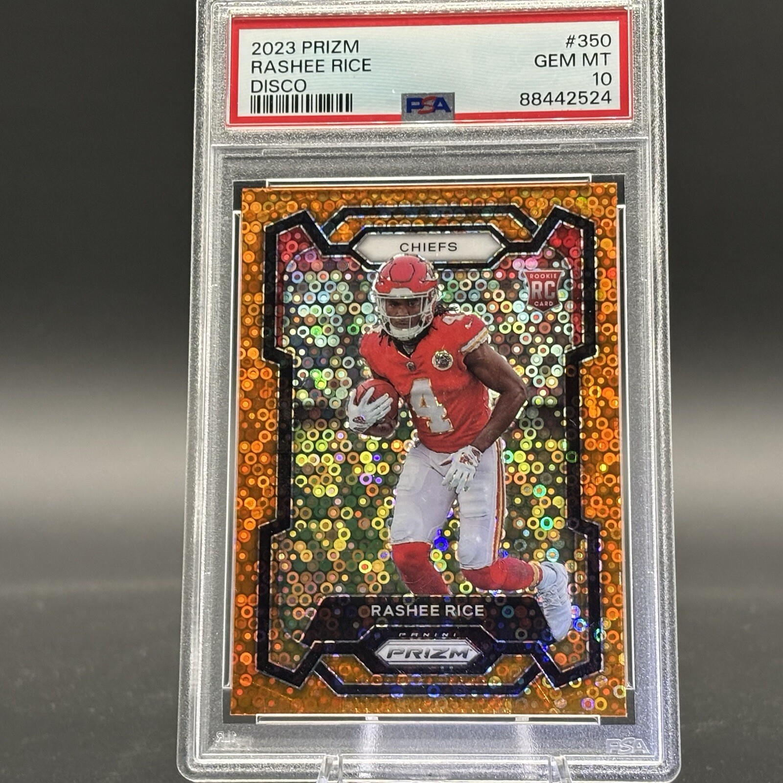 2023 Panini Prizm RASHEE RICE Orange Disco Prizm Rookie RC PSA 10 Gem Mint #350