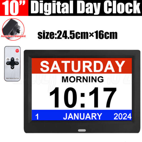 7/8/10 LED Dementia Digital Calendar Clock Alarm Extra Large Day Week Month Year - Picture 15 of 24
