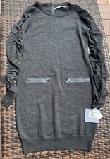 NWT Andrew Marc New York Wool Blend Knit Sweater Dress Lng Sleeve Htr Grey Small