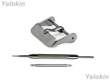 Silver Color Polished Buckle Set for 14mm 16mm 18 20 22mm 24mm Watch Band Straps