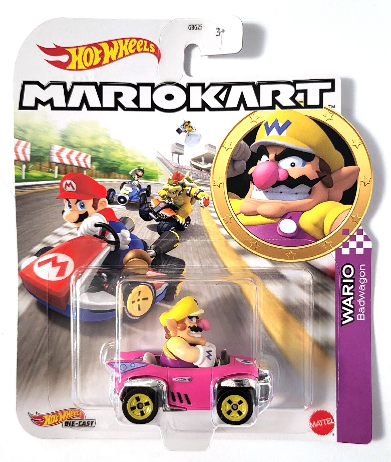 Hot Wheels Mario Kart WARIO Badwagon Car Diecast 164 RARE NEW FREE