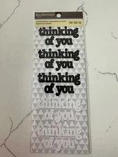 Recollections Cardstock Sticker Phrases ~ Thinking of You ~ Black & White Crafts