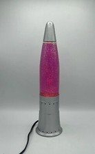 Vintage Pliable Art Lamp 102 Pink Glitter Lava Lamp Silver Bullet Rocket 16  