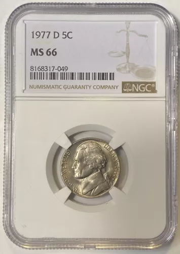 🔥1977 D Jefferson Nickel 5C NGC MS 66🔥
