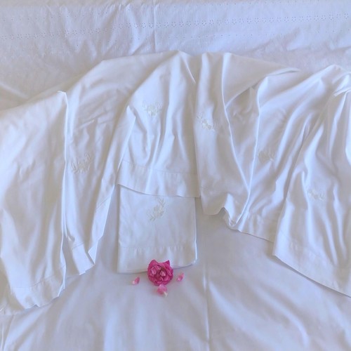 Flat Single Cotton Sheet Sets 3 PCs Hand Embroidered Made in Portugal UK Stock - Picture 10 of 36