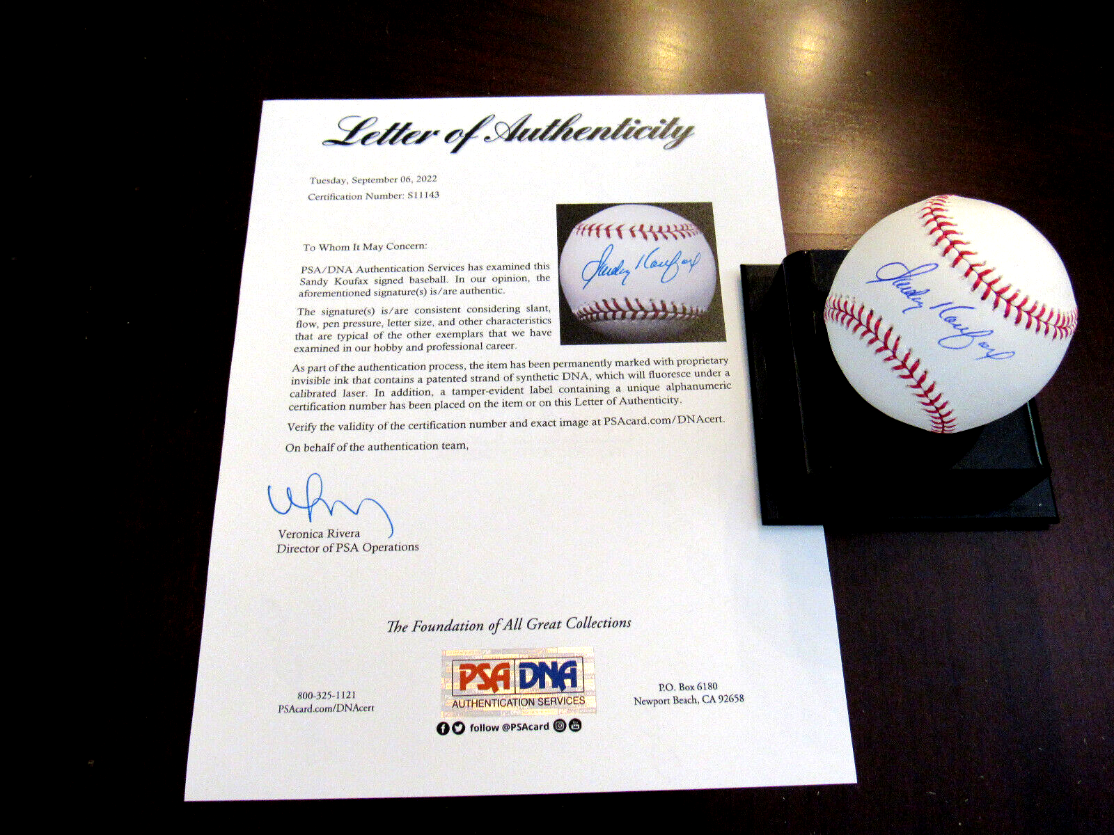 Sandy Koufax Autographed Signed Brooklyn Dodgers 1955 WSC HOF AUTO OML BASEBALL PSA/DNA GEM 