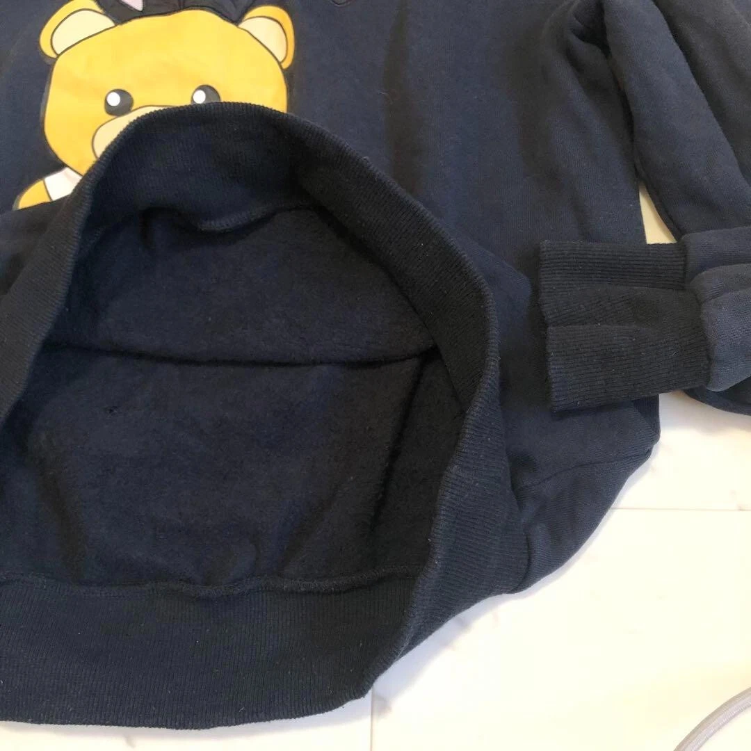 MOSCHINO Couture! x PLAY BOY Felpa con Cappuccio Orsetto Coniglietto 100% Cotone Nero L