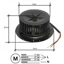 Motore cappa aspirante ventola 3 velocità elica originale modello K271896F
