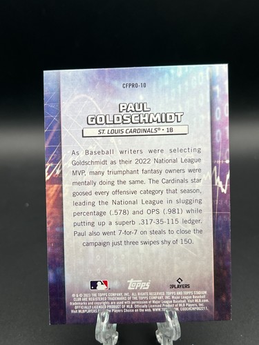 2023 Topps Stadium Club Paul Goldschmidt - Chief Fantasy Professionals Cardinals - Picture 2 of 2