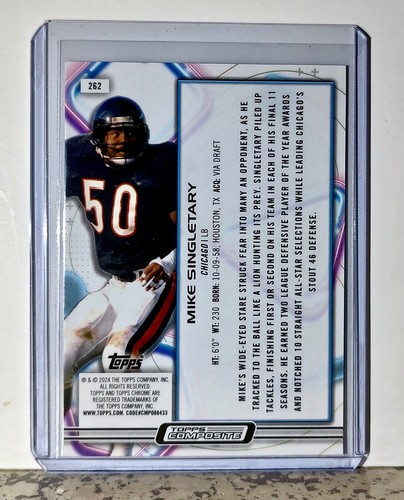 Mike Singletary 2023 Topps Chrome Cosmic NFL #262 Football Card Chicago Bears - Picture 2 of 2