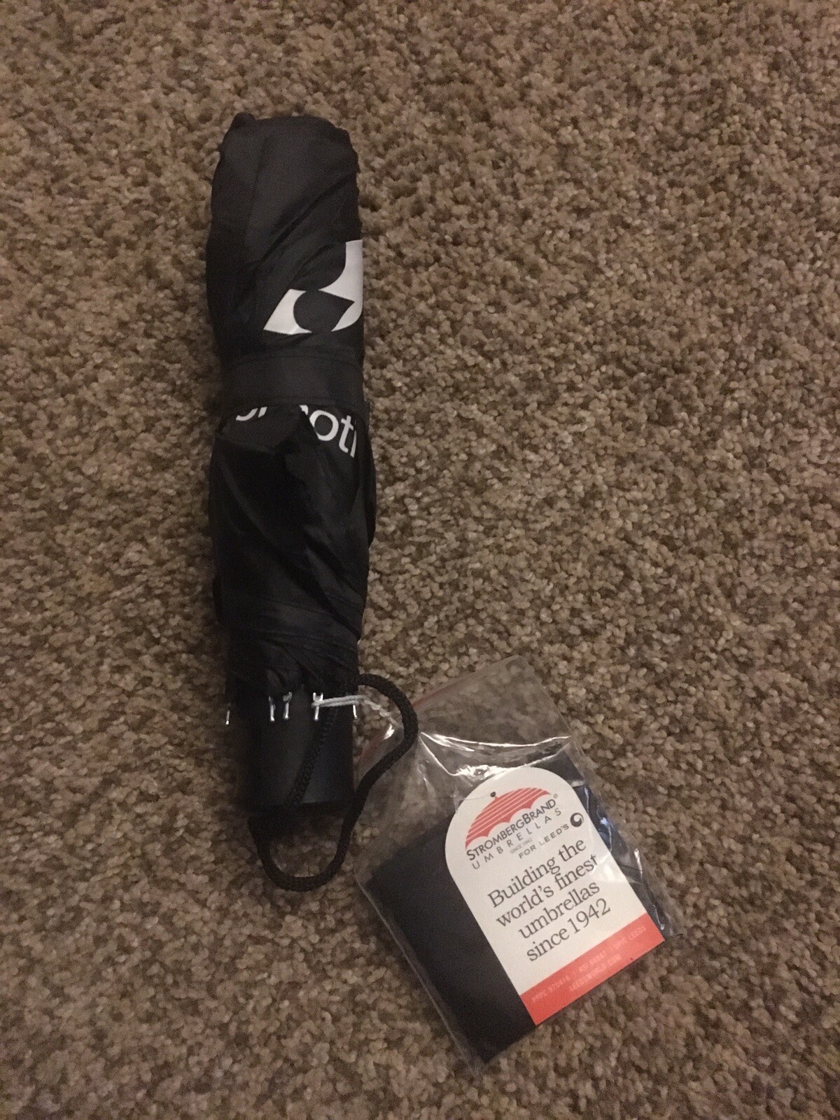 Stromberg Brand Umbrella With TI Automotive Logo & Cover Black & White New! eBay