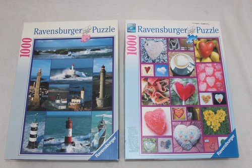 Ravensburger 1000 Teile Puzzle x2 Konvolut Herzen & Leuchttürme in der Bretagne