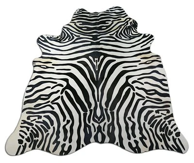 COWHIDESUSA Zebra Cowhide Rug - Average Size:~ 7' X 6.5' Zebra Printed Cowhide Rug