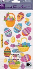 Vintage Sticko flat stickers SPRING SEASONAL EASTER EGGS 62626 FAST FREE ship 