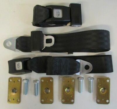 RV Motorhome Seat Belt Sofa Dinette Black Seatbelt Set With Mounting Kit 110