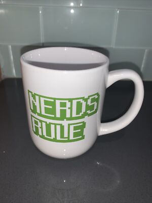 Nerds Rule Coffee Cup Computer Video Gamer Collectible Mug Kitchen Novelty Gift