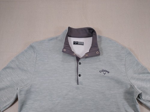 Callaway Golf 1/4 Snap Pullover Fleece gefüttert Herren L hellgrau grün Polyester  - Bild 2 von 14