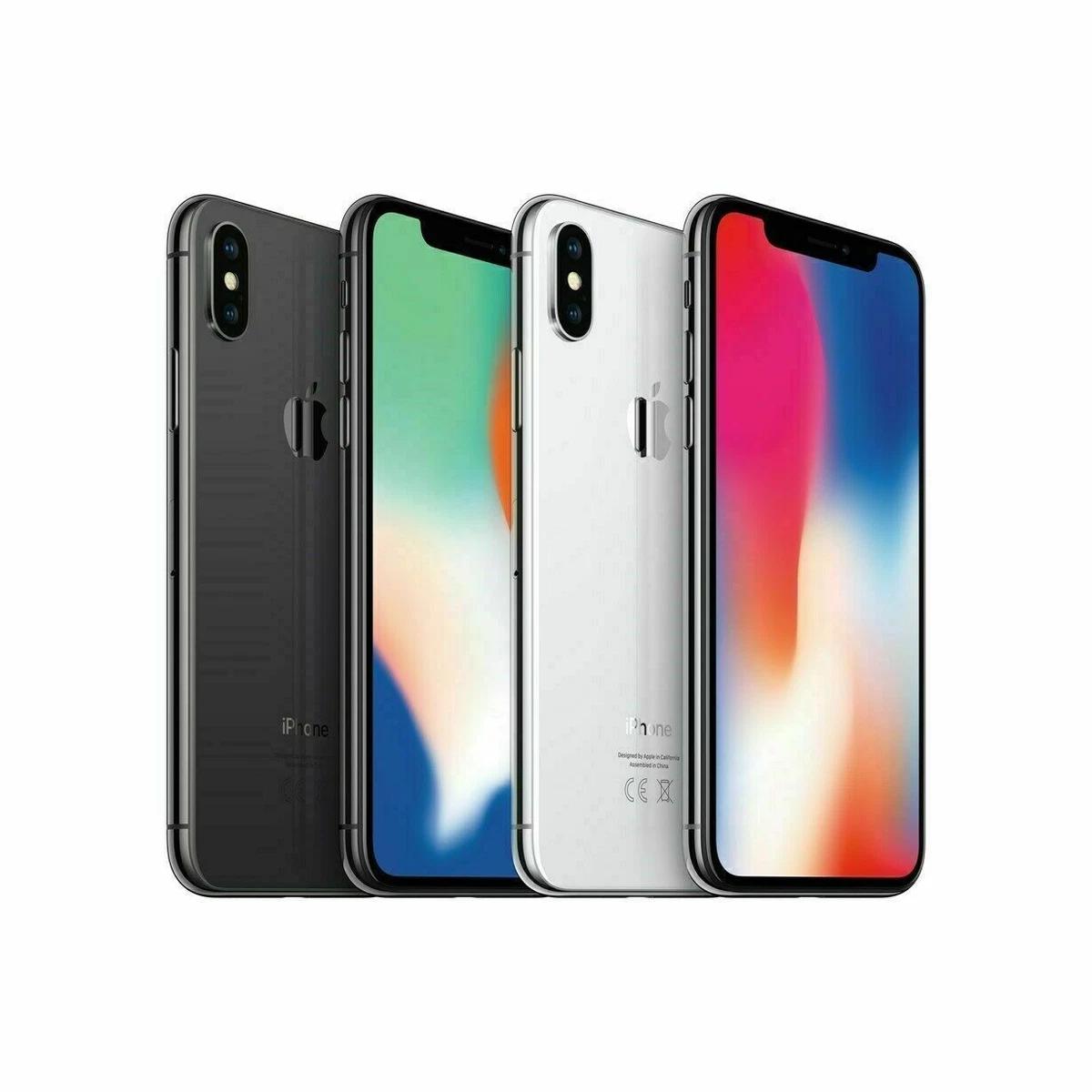 Apple iPhone X 64GB Space Gray Silver, Fully Unlocked Good